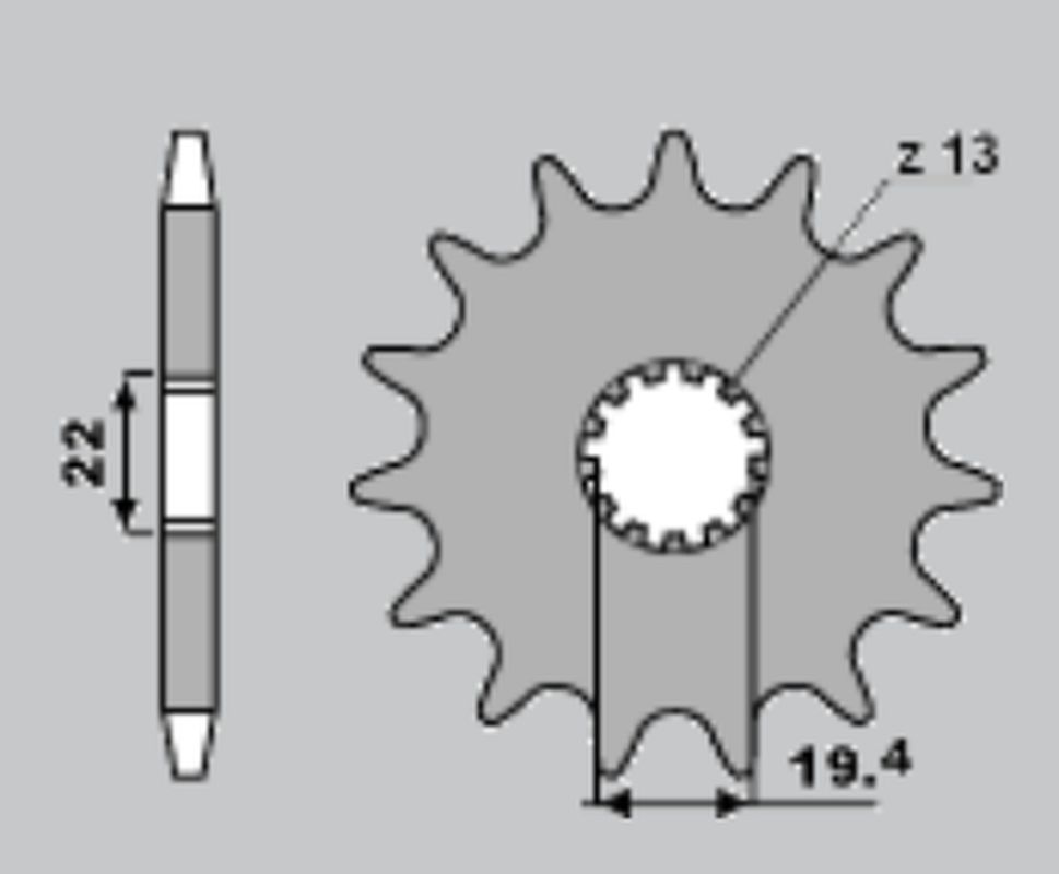 PBR řetězové kolo přední 433 14 18NC SUZUKI GSF 400 (90-96) (řetěz 525) (MADE IN ITALY)